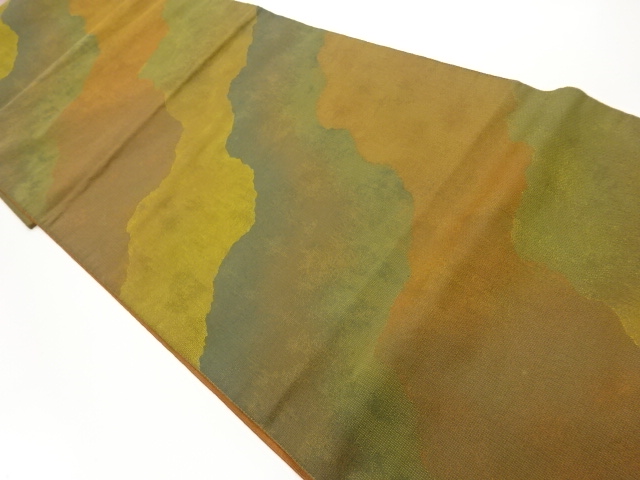 リサイクル　萬葉製　道長取模様織出し全通袋帯